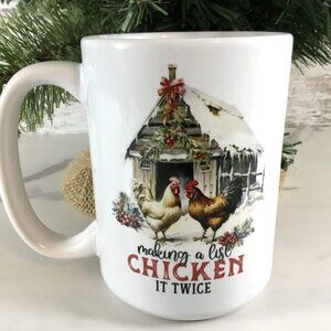 Making a List Chicken it Twice Ceramic Coffee Mug - 15 oz